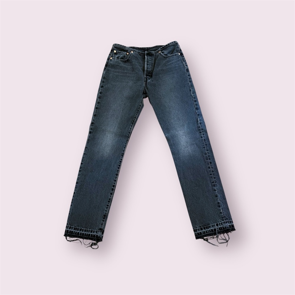 Levi’s Women’s 501 Black Jeans High Rise Black Straight Leg Button Fly Size 29